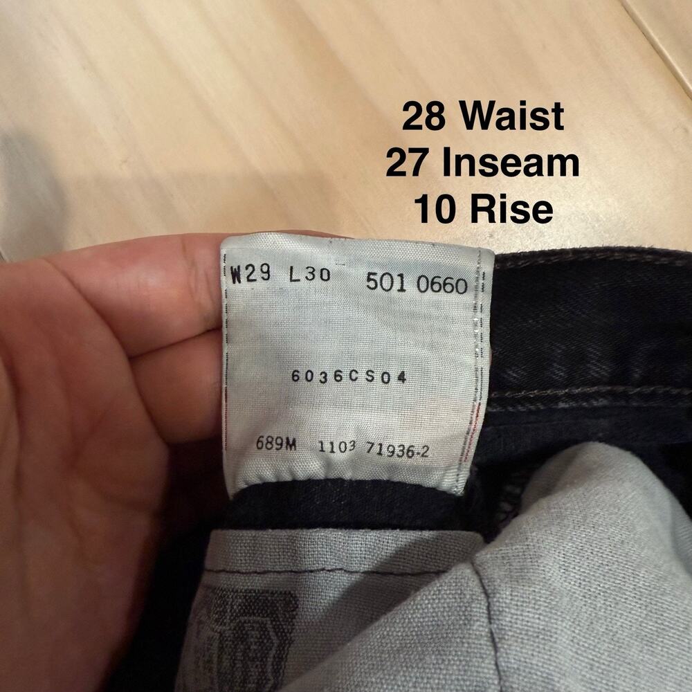 Vintage Levis 501 Jeans 28 Black 90s Straight Leg Workwear New York For Women - Picture 5 of 10